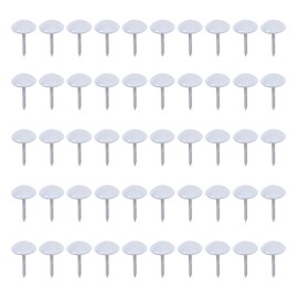 dophee 100Pcs Vintage Style Upholstery Nails Studs Tacks Pins for Furniture Sofa Basket Crafts Door Decoration, White, 11x17mm/0.43"x0.67"
