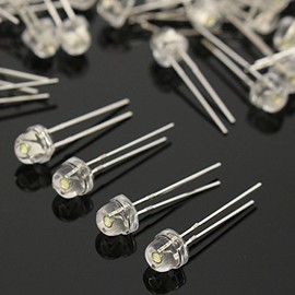ILS - 100 pieces F5 5mm White Bright Diode Straw Hat Super Light LED Assortment Kit
