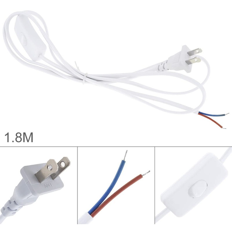 RTNLIT 2-Pack 6Ft Lamp Cord with Switch Button and Molded