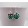 Earrings Noble - Gemstone Malachite - Silver-Plated