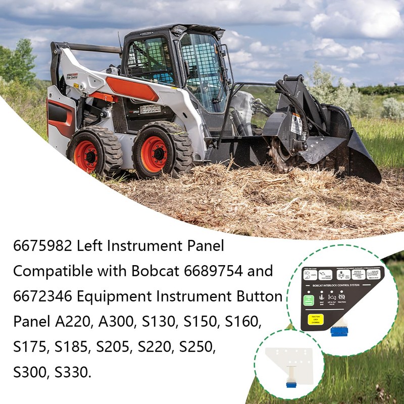 6675982 Left Instrument Panel Compatible with Bobcat 6689754 and 6672346