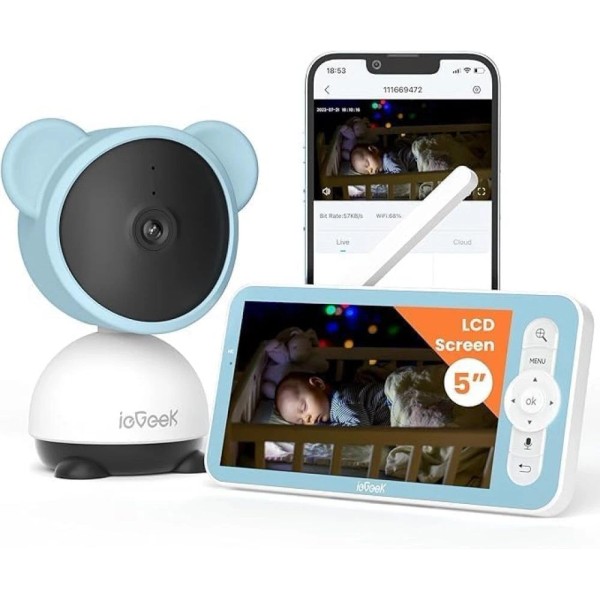 ieGeek 1080p Baby Monitor with Night Vision, 5" LCD Screen&Phone