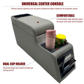 OBUYTO 31515 Deluxe Locking Center Console Compatible for Jeep CJ-5 1976-1983, CJ-7 1976-1986, Wrangler YJ 1987-1995 (Grey)