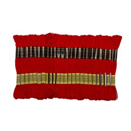 UMC STAG Pack of 50 Popular Colours Premium Embroidery Thread | 100% Egyptian Cotton Premium Skeins | Cross Stitch Embroidery Floss | Oeko TEX Certified| (24, 24 Skeins Red)