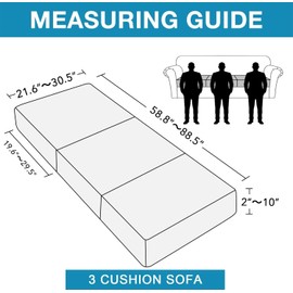 Flamingo P High Stretch Seat Cushion Cover Sofa Cushion Furniture Protector for Sofa Seat Sofa Slipcover Sofa Cover Soft Flexibility with Elastic Bottom (3 Seat Cushion Cover, Sand)