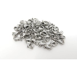 50 Pieces Stainless Steel 12MM Lobster Claw Clasp with 100 Pieces Jump Rings Connect Necklaces Bracelets Chains DIY Jewelry Making Findings Supplies