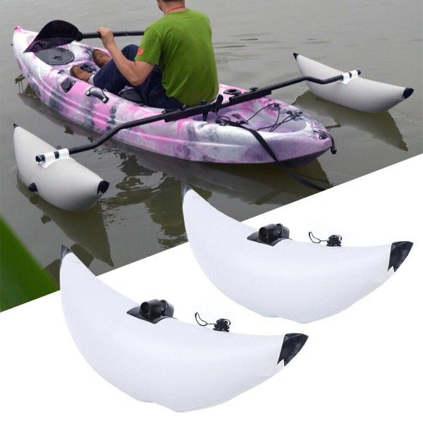 Unbranded 2x PVC Inflatable Outrigger Kayak Canoe Fishing Boat Float