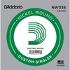 D'Addario NW036 .036 Nickel Wound Single String for Electric Guitar