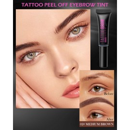 Waterproof Brow Gel, Thickening Tinted Eyebrow Gel, Eyebrows Filler Gel, Long-Lasting Eyebrow Makeup for Women -02#Medium Brown