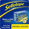 Sellotape Original Golden Tape Roll Non-static Easy-tear Retail Pack 18mmx25m