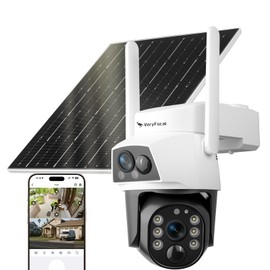 VeryFocal VeryFocal Dual Lens Solar Camera Wireless Outdoor, 2.4GHz/5GHz WiFi Connectivity for Home Security, 4MP QHD 360 PTZ Cameras, PIR Motion Detection, Color Night Vision, IP66