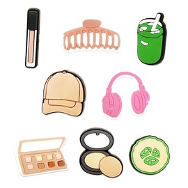 10PCS Aesthetic Shoe Charms,Clean Girl Self Care Matcha Charms for Shoe Decoration,Gifts for Girls, Adults