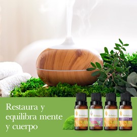 Herbolare - Paquete Esencial 4 aceites 5 ml. Mezclas de aceites esenciales 100% puros. Essence, Dulces Sueños, Lavanda y Bergamota Tea.