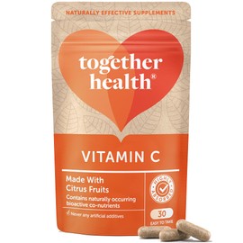Vitamin C – Together Health – with Organic Citrus Fruits – Gentle & Easily Absorbed – Includes Naturally Occurring Bioflavonoids – Vegan Friendly – Made in The UK – Pack of 6-180 Vegecaps