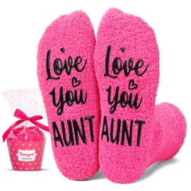 HAPPYPOP Best Aunt Gifts - Mothers Day Gifts for Aunt, Auntie Birthday Socks, Stocking Stuffers, Stocking Stuffers