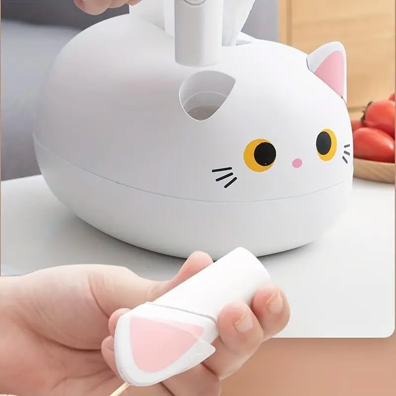 AIMALL Creative Cat Tissue Box with Toothpick Holder, Multifunctional ABS