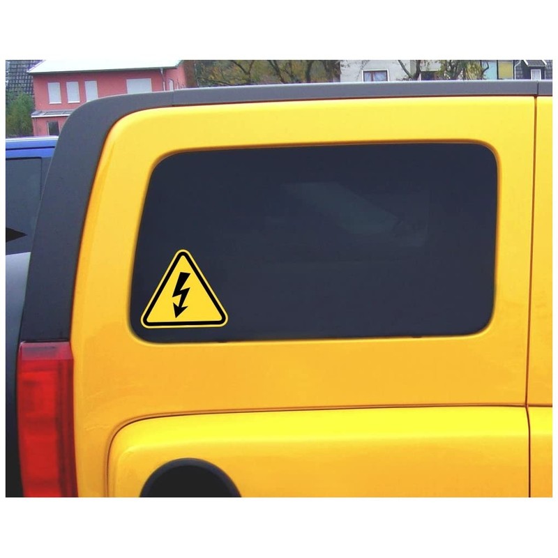 Samunshi® Warning Triangle Flash Sticker 20 x 17.5 cm Multi-Coloured