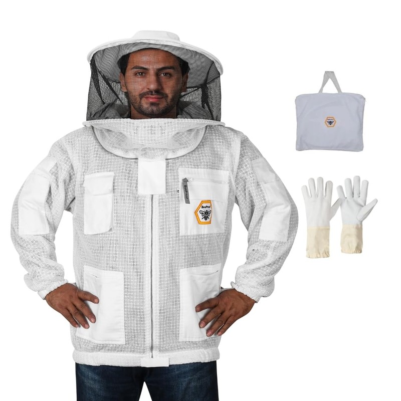 Beekeeping Jacket with Veil – 3-Layer Ultra Ventilated Bee Jacket