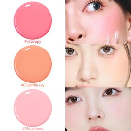 Erinde Teak Liquid, Long Lasting Upholstery, Liquid Cheek with Finger Puff Included, Non-Shedding, Liquid Blush Mat, Rudy, Cheek, Cute, Cheek Color, Lightweight, Long Lasting Color, Natural 05cuteness