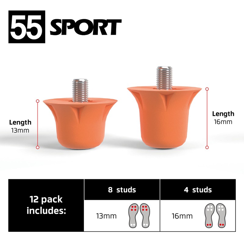 55 Sport Classic Nylon SG Replacement Football Studs - 12