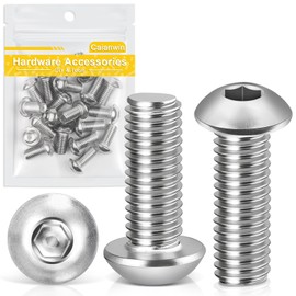 Caianwin M8 x 20mm Bolts 20Pcs Hex Socket Button Head Bolts 304 Stainless Steel Pan Head Machine Screws for Home Office Industrial Electronic