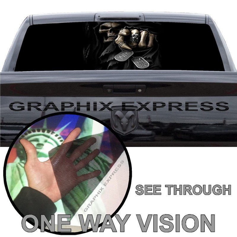 GRAPHIX EXPRESS Truck Back Window Graphics - Grim Reaper Decal