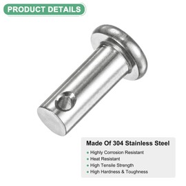 M METERXITY 20-Pack Single Hole Clevis Pins, M6 x 16mm 304 Stainless Steel Flat Head Clevis Pins for Mechanical Linkage/Fixed Parts/Ship Rigging, Link Hinge Pin Reusable