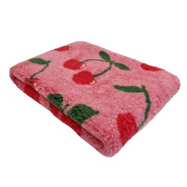 WOOF AND PUP | Non Slip Vet Bedding | Cherry Fruit Pattern | Machine Washable | UK Manufactured | Non-slip | Dog Bed | Whelping | Vet bed (Small 50cm x 75cm (20" x 30"))