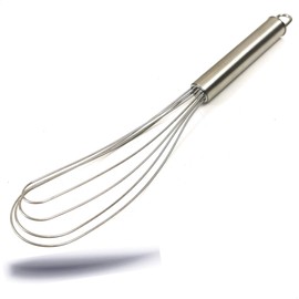 Kerafactum Schneebesen Handschneebesen Tellerschneebesen Flacher Teller Besen Schlagbesen Rührbesen Anschlagbesen Schaumschläger aus Edelstahl rostfrei - Whisk 26 cm