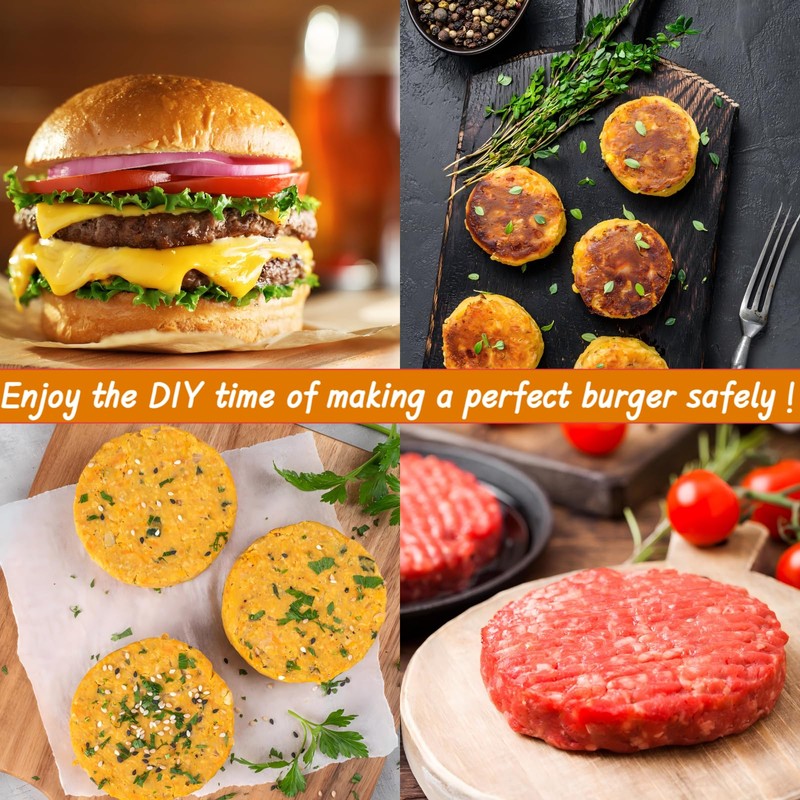 304 Stainless Steel Burger Press, 3.9 Inch Adjustable Hamburger Patty