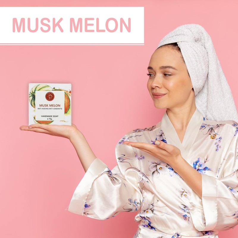 AATMANA Musk Melon Handmade Natural Bar Soap for Men &