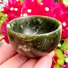 Jade - Green Jade Hand Carved Polished Bowl - Crystal