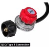 sashow 5FT High Pressure Propane 0-20PSI Adjustable Regulator with QCC1