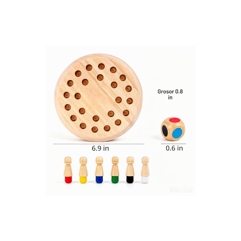 Juego de memoria de madera, juguetes Montessori, juego de mesa