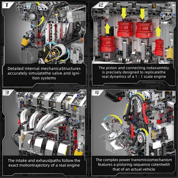 Mould King Mould King 10087 L4 Engine Building Kit -