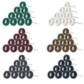Gueenky Pack of 60 Abrasive Polishing Discs, Grit 80/150/240/320/600/1000, Polishing Accessories for Dremel Rotary Tools