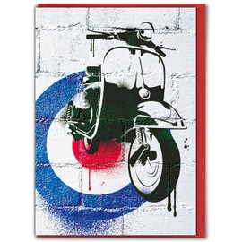 Brainbox Candy - Scooter Happy Birthday Card - 'Vespa Birthday Card' - Perfect for Mods Husband Wife Friends Mates Him Her Boyfriend Partner - Blank Inside