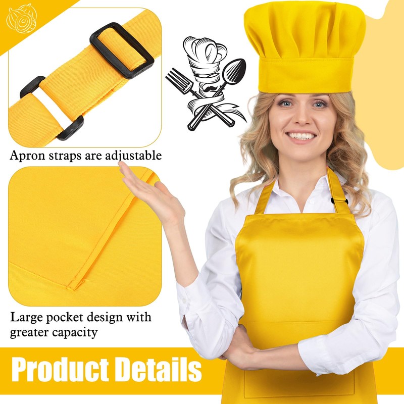 SATINIOR 2 Pcs Chef Costume for Women Men Chef Hat