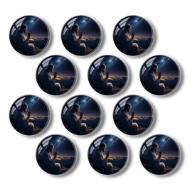 12Pcs Glass Refrigerator Magnet,Jesus Praying Prayer, Magnetic Fridge Sticker,Decor for Kitchen,Whiteboard, Cabinet