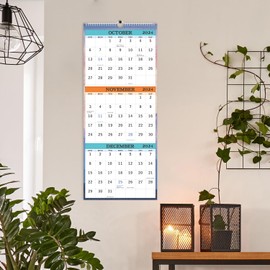 2024 Wall Calendar - December 2023 - January 2025, 3-Month Display Vertical Calendar 2024, Calendar Planner 2024, 11" x 26", Large, Lay- Flat, Perfect for Your Busy Schedule