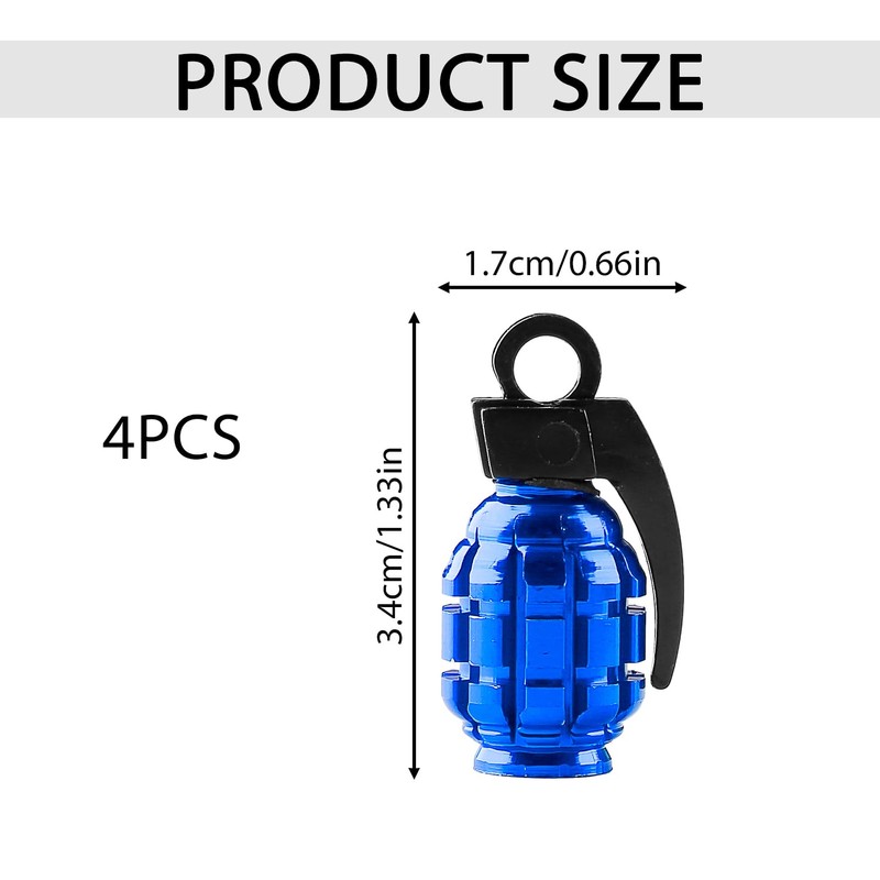 Tabanzhe Valve Stem Caps-4PCS Metal Grenade Tyre Valve Caps Dust