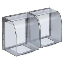 2 Piezas Cubierta De De Corriente Adhesiva Impermeable Protector De Enchufe Exterior Para Baño Oficina Hogar 4.52X3.93X3.07In
