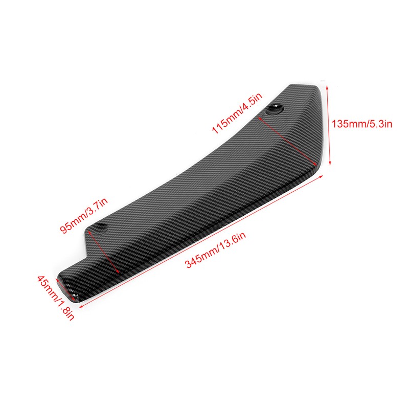 Universal Spoiler Carbon Fiber Texture Rear Bumper Lip Diffuser Splitter