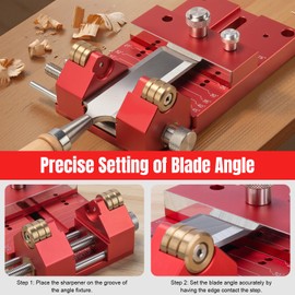 MUWOOD Sharpening Angle Fixture, Chisel Sharpening, Aluminum Alloy Honing Guide System, 15 to 47 Degree Angle Fixture and Gauge for Woodworkers