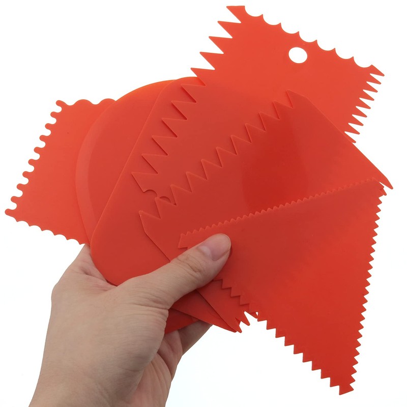 LRONG 6PCS Pottery Tools Plastic Clay Scraper Set Scraping Handle