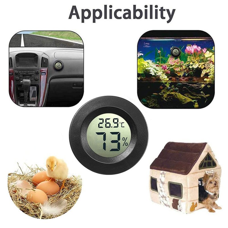 JEDEW 2-Pack Mini Digital Hygrometer Gauge Indoor Thermometer, Temperature Humidity