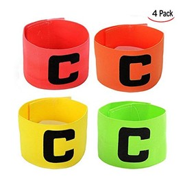iwobi 4 Pcs Football Band Soccer Captain's Armband, Anti-Drop for Kids and Adult