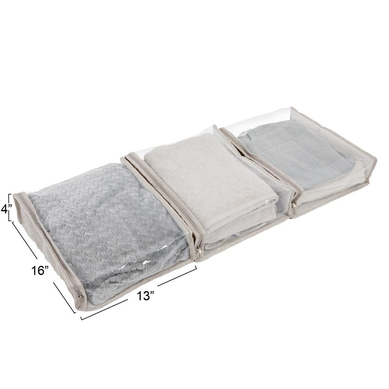 Household Essentials Under Bed Zippered Sweater Storage Bags with Clear
