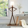 HROOME Cool Decorative Tall Floor Lamp Wood Swing Arm Standing