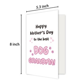 RollupJoy Funny Dog Grandma Mothers Day Card, Cute Mothers Day Gifts for Grandmother from Grandson Granddaughter, Happy Mothers Day Card for Best Dog Grandma